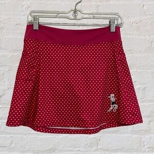 RunningSkirts Pink White Polkadot Athletic Running Skirt Skort With Briefs